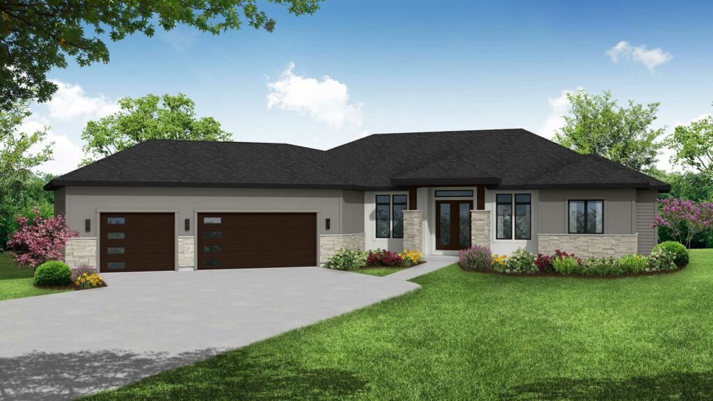Rendering of a custom home design called The Roosevelt